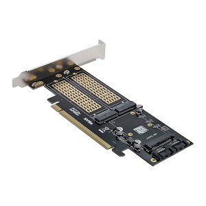 Cablecc PCI Express PCI-E 3.0Dual SATA to NGFF NVME MSATA M-Key B/M-key SSD Card Adapter 3in1