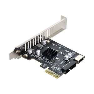 cablecc 5Gbps Type-E USB 3.1 tgpl\Pbg& USB 2.0PCI-E 1X ExpressJ[hVL805A_v^[ }U[{[hp BLACK PCI-E CARD