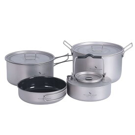 Boundless Voyage チタン 鍋 キャンプクッカーポット 蓋付き 折りたたみハンドル 大容量 超軽量 キャップ コッヘル アウトドア鍋 調理器具 バーベキュー アウトドア キャンプ用品 登山 クッカー ソロセット 収納袋付き (チタン ク