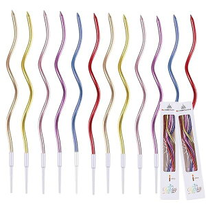 DEVENTORZ バースデーキャンドル 2箱 12本入り ロウソク 誕生日 キャンドル うねうねキャンドル ins 高級 ろうそく 誕生日ケーキ birthday candle 記念日 ウエディングパーティー卒業パーティー (マル