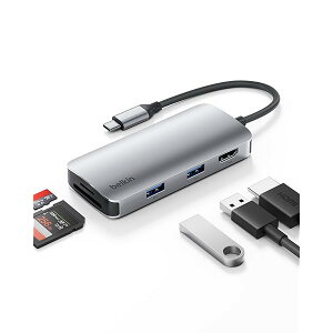 Belkin Connect USB-C �n�u 5-in-1 DDR200�Ή� �������J�[�h2�{�� 4K@60Hz HDMI�o�� USB-A3.2 x2�|�[�g 5Gbps����