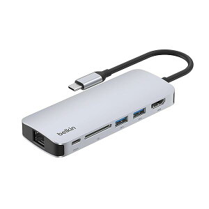 Belkin Connect USB-C �C�[�T�l�b�g �n�u 6-in-1 DDR200�Ή� �������J�[�h2�{�� 4K@60Hz 100W PD�[�d�Ή� 5G