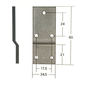エスカッション(段差金具) SS-13-2 段付金具(穴あり)60mm 鋼板 板厚:3 入数:1・20 5-M4タップ穴