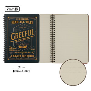 Greeful リングノート A5 7mm罫 5mm方眼 ハングリーヴィンテージ ノート メモ おしゃれ アメリカンヴィンテージ風
