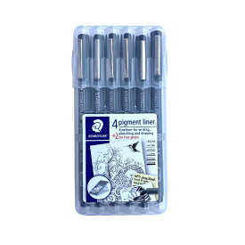 STAEDTLER ステッドラー 水性ペン ピグメントライナー 6本セット 0.05?0.8mm 製図 イラスト 細密画用 308SB6P