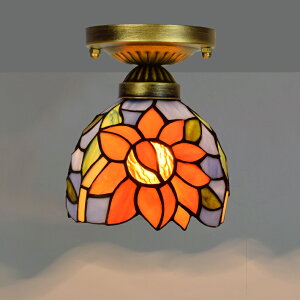シーリングライト 北欧 玄関照明 天井照明 ステンドグラス 天井直付灯 シーリングランプ 室内照明 階段 玄関 インテリア おしゃれ 洋風 照明器具 レトロ アンティーク ガラス 和風 LED対応 ダ