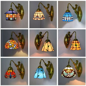 ブラケットライト 北欧 ステンドグラス 壁掛け照明 玄関照明 ウォールライト 壁掛けライト 照明器具 LED 照明 レトロ おしゃれ 室内照明 アンティーク 玄関 寝室 階段 カフェ風 レストラン リビング 廊下 ダイニング キッチン