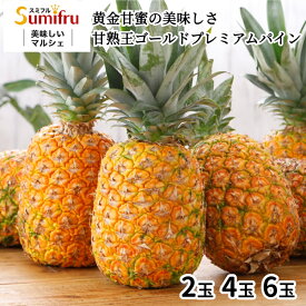 【ポイント5倍！】 甘熟王ゴールドプレミアムパイン 2玉 4玉 6玉 フィリピン産 パイナップル 甘い パイン スミフル 高糖度パイン 甘熟王 ギフト 糖度18度以上を記録