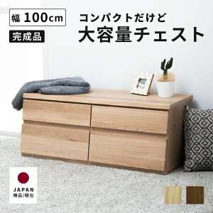 チェスト 100幅 北欧 木製 おしゃれ ローチェスト 2段 完成品 ケース 収納ボックス 引き出し リビング 収納 白 ホワイト 茶 ブラウン シンプル 一人暮らし 寝室 洋服 オーク ウォールナット 送