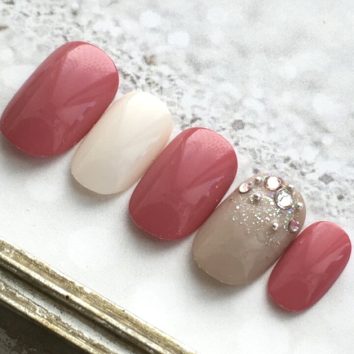 楽天市場 ネイルチップ ブライダル 秋 アイボリー カシス チョコブラウン デザイン 短い爪 ショート ロングチップ つけ爪 ちび爪 大きいデザイン つけ爪 ジェルネイル シンプルで清楚な大人ネイル すみれいろネイル