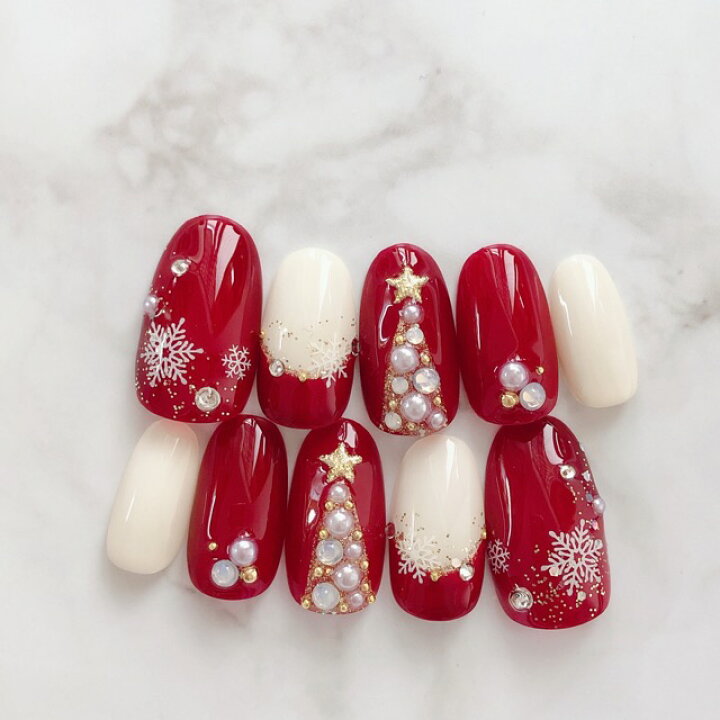 楽天市場 ネイルチップ クリスマス デザイン つけ爪 ベージュ かわいい ショート ロング シンプル プレゼン 母 Nail 冬 短い爪 小さい爪 大きい爪 ベリーショート ちび爪 付け爪 ジェルネイル ラウンド ボルドー レッド アイボリー 赤 雪 スノー 雪の結晶 クリスマス