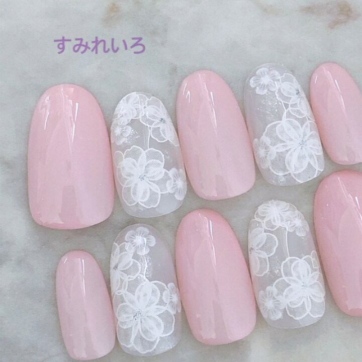 楽天市場 ネイルチップ ブライダル つけ爪 かわいい ショート ロング 成人式 Nail プレゼント 母 短い爪 小さい爪 大きい爪 ベリーショート ちび爪 結婚式 ウェディング 付け爪 ジェルネイル ピンクラインフラワー すみれいろネイル