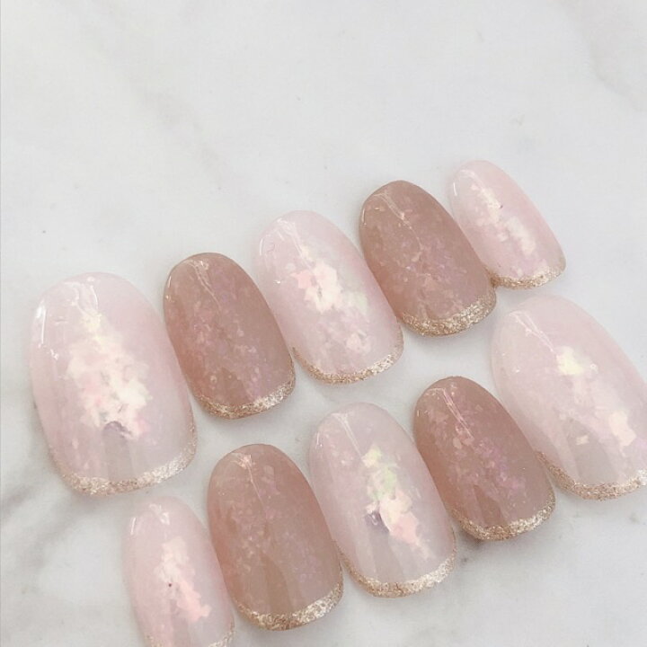 楽天市場 ネイルチップ つけ爪 デザイン ショート ロング シンプル 成人式 Nail プレゼント 母 短い爪 小さい爪 大きい爪 ベリーショート ちび爪 結婚式 ウェディング 付け爪 ジェルネイル ピンクホログラムシースルーネイル透け感がかわいい 爪根元シルバーライン A N