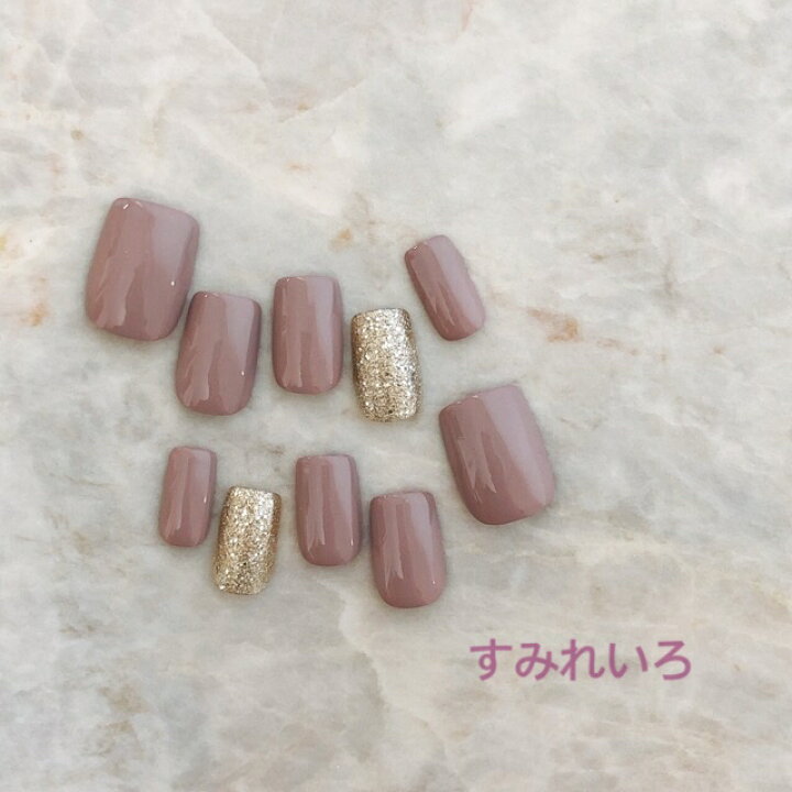 楽天市場 ネイルチップ つけ爪 デザインネイル かわいい ショート ロング ブライダル 秋ネイル Nail プレゼント 短い爪 小さい爪 大きい爪 ベリーショート ちび爪 大人ネイル 付け爪 オフィスネイル シンプル 1687 落ち着いたくすみピンクグレーネイル B Ap すみれ