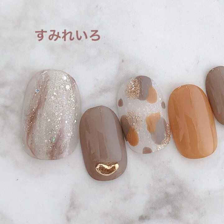 楽天市場 ネイルチップ つけ爪 ブライダルネイル かわいい ショート ロング デザイン 夏ネイル Nail プレゼント 短い爪 小さい爪 大きい爪 ベリーショート ちび爪 大人ネイル 付け爪 オフィスネイル シンプル 1856 ニュアンスマーブルアニマルマスタードブラウン