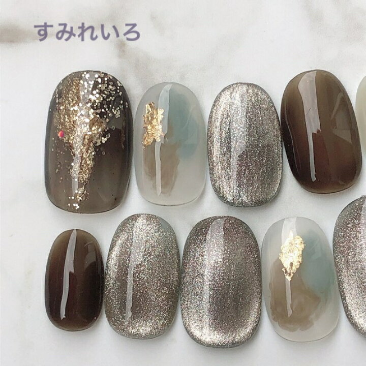 楽天市場 ネイルチップ つけ爪 ブライダルネイル かわいい ショート ロング デザイン 夏ネイル Nail プレゼント 短い爪 小さい爪 大きい爪 ベリーショート ちび爪 大人ネイル 付け爪 オフィスネイル シンプル 1875 クリアブラウンマグネットネイル すみれいろネイル