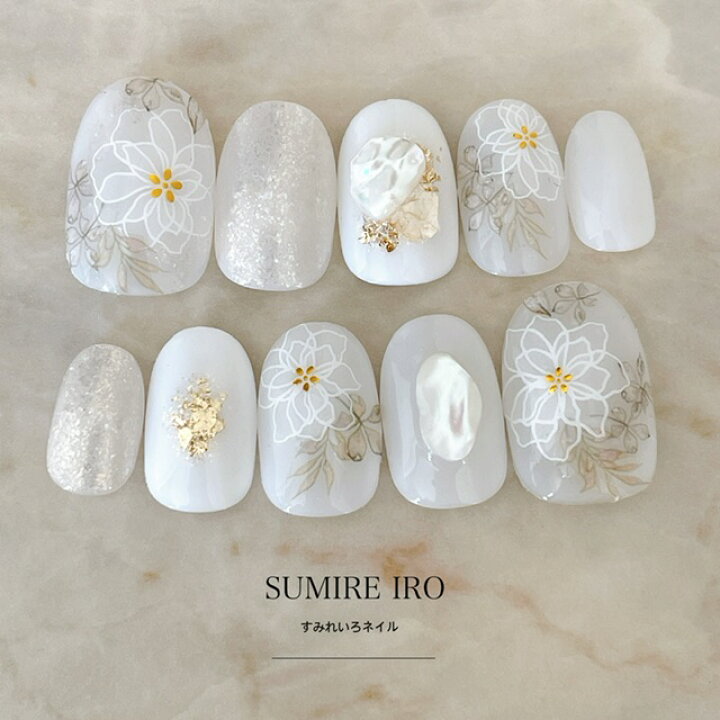 楽天市場】ネイルチップ つけ爪 ブライダルネイル ショート ロング  