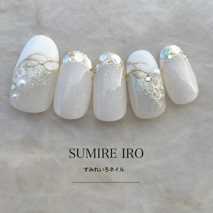 楽天市場】ネイルチップ つけ爪 ブライダルネイル ショート ロング  