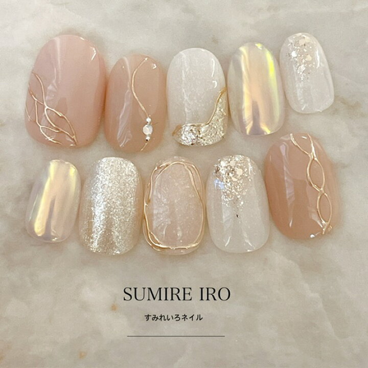 楽天市場】ネイルチップ つけ爪 ブライダルネイル ショート 成人式  