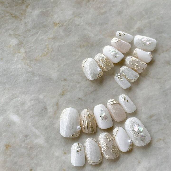 楽天市場】ネイルチップ ブライダル つけ爪 デザイン かわいい  