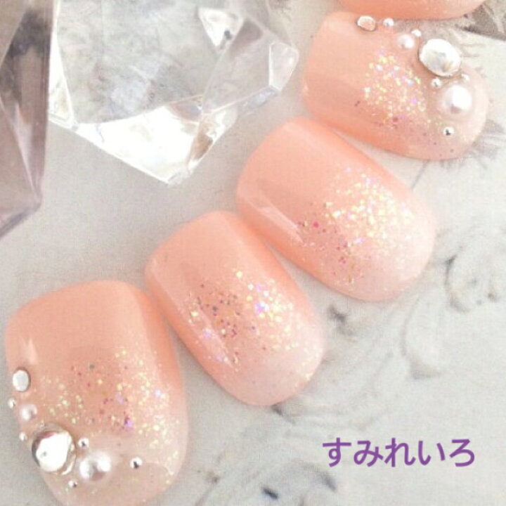 楽天市場 ネイルチップ ピーチピンクストーンシンプルネイルチップ短い爪ベリーショートからロングチップのつけ爪選べるサイズでぴったりネイルジェルネイル でワンランク上のチップを是非 シンプルなデイリー オフィスデザインネイル すみれいろネイル