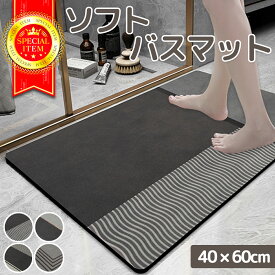 バスマット 珪藻土 ソフト 速乾 洗える 40×60 45×70 足ふきマット 新素材 北欧 かわいい ノンアスベスト 毎日 お洒落 お風呂マット 滑り止め カバー 低反発 グレー ウレタン おしゃれ もちもち トイレマット 抗菌 防臭 衛生的 良好 送料無料