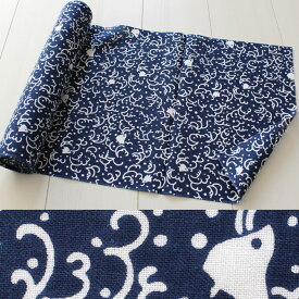 東京いろは　小紋柄手拭反物　柄：波ちどり（反−19）　長さ：約8.5m　／　幅：約33cm　[ 手拭い 手ぬぐい てぬぐい 祭り用品 祭り衣装 鉢巻き はちまき ねじりはちまき ねじり鉢巻き 六尺ふんどし 六尺褌 三尺帯 三尺巻き帯 巻帯 ]