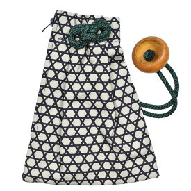 ＜メール便対象＞　お祭り用品　腰下げ巾着袋　藍染（かごめ）　[ 巾着 和柄 祭り 衣装 お祭り用品 お祭り衣装 祭り衣装 きんちゃく 腰巾着 祭り小物 祭り用 巾着 まつり ]