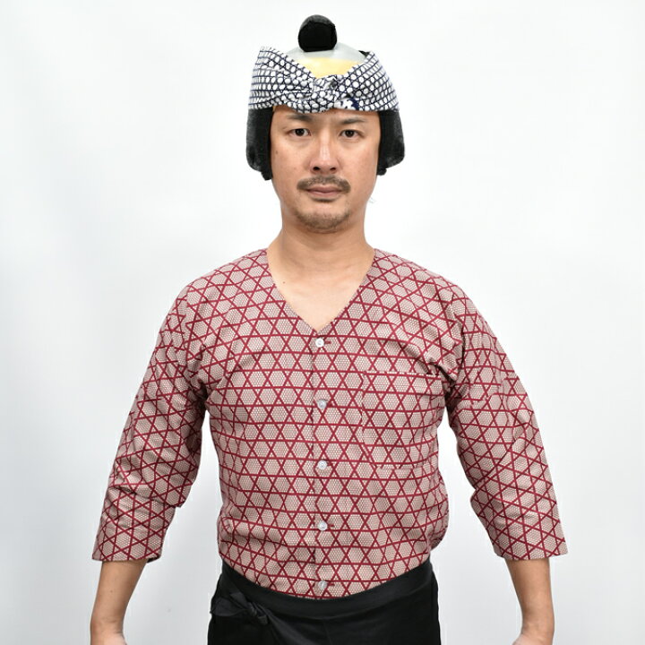 祭すみたや 鯉口シャツ(肉襦袢) 大人用 親子かごめ 赤色 特大サイズ 祭すみたや 祭すみたや 鯉口シャツ(肉襦袢) 大人用 親子かごめ 赤色 巾広(3L)サイズ