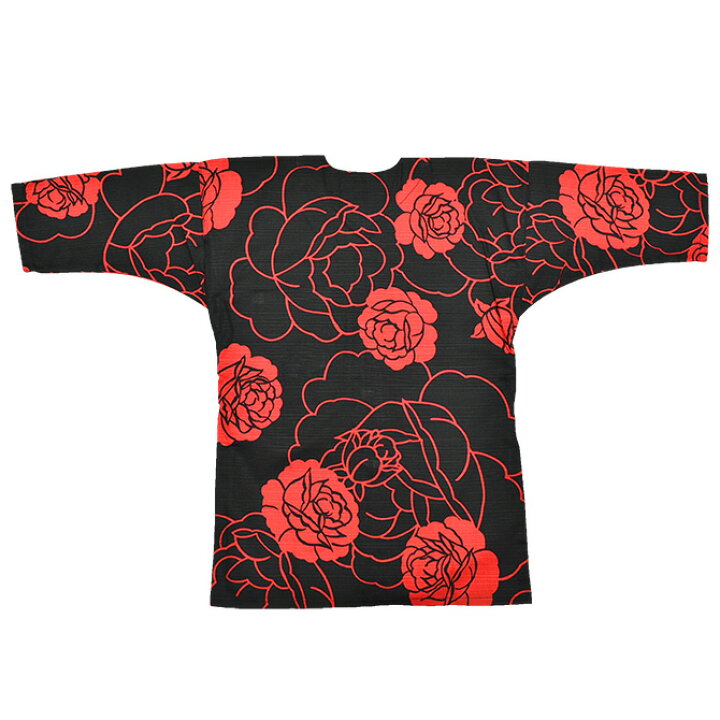 楽天市場】＜メール便対象＞ 東京小粋 鯉口シャツ（肉襦袢） 薔薇 赤色 