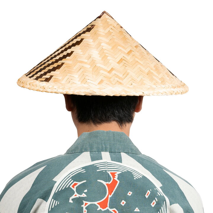 楽天市場】模様入り竹笠 四角柄（大人用サイズ） ゴトク・あご紐付き 
