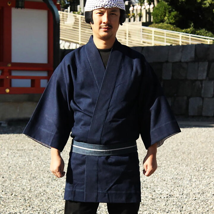 楽天市場】＜送料無料＞ 大人用 無地半天（刺子） 藍染 祭り用品 