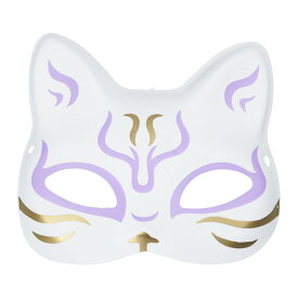 ＜メール便対象＞ミニお面　推祭　猫面　小サイズ　 紫色　 [ 豆お面 小サイズ おめん 手のひらサイズ 猫 ねこ 海外お土産 おみやげ 小さい お面 ]