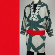 ＜メール便対象＞お祭り用品　大人用　無地帯（カラー帯）　赤色（G-6）　[ 祭り 衣装 帯 男性 女性 おび…