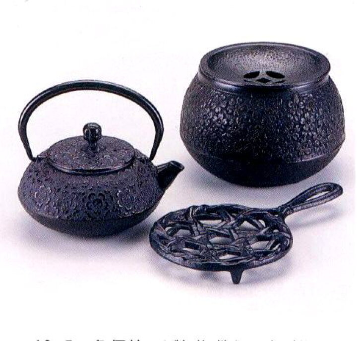 楽天市場】【送料無料】南部鉄器 急須茶こぼし 瓶敷セット 桜 : 炭天