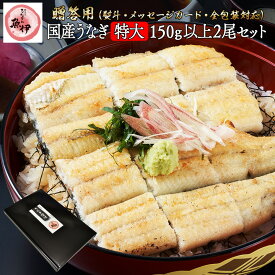 うなぎ白焼き2尾 《贈答用》 国内産 地焼き鰻 (1尾あたり 特大150g-164g) 炭焼きうなぎの魚伊 鰻 うなぎ ウナギ 中元 歳暮 母の日 父の日 ギフト 土用丑 誕生日 プレゼント グルメ お祝 _