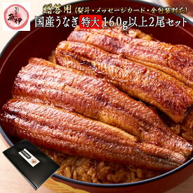 うなぎ蒲焼き2尾 《贈答用》 国内産 地焼き鰻 (1尾あたり 特大160g-174g) 炭焼きうなぎの魚伊 鰻 うなぎ ウナギ 中元 歳暮 母の日 父の日 ギフト 土用丑 誕生日 プレゼント グルメ お祝 _