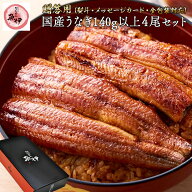 うなぎ蒲焼き4尾 《百貨店 共通ギフト (ソーシャルギフト対応)》国内産 地焼き鰻 (1尾あたり 大サイズ140…