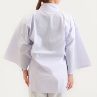 白衣 長袖 袖付き 無地 白装束 男女兼用 ポリエステル65% 綿35% M,L,2Lの3サイズ 神社白衣 上衣 お遍路グ…
