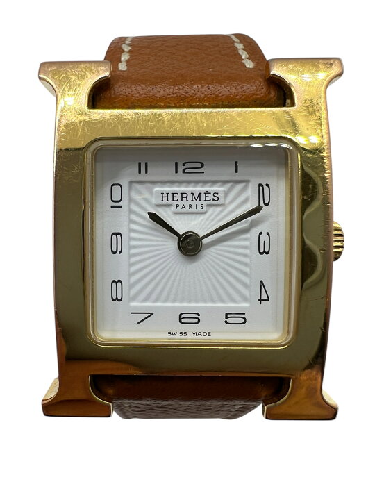 楽天市場】【中古】HERMES エルメス Hウォッチ PM 白文字盤 サンレイ  