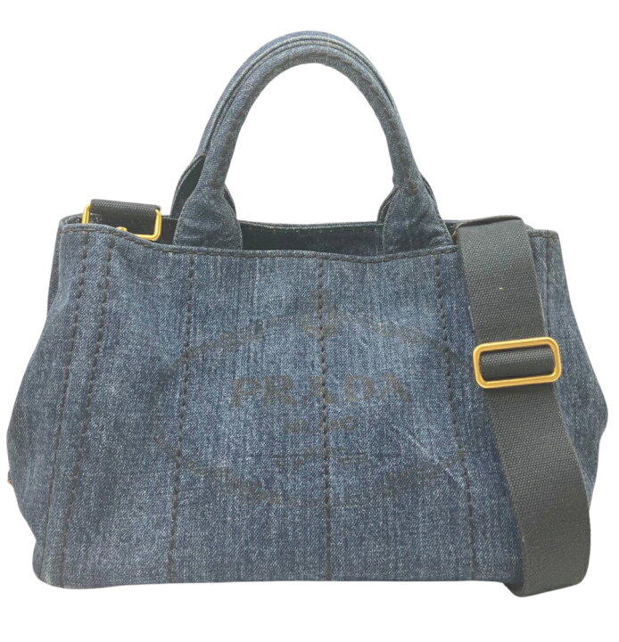楽天市場】【中古】PRADA プラダ カナパ デニム ブルー B2439G 