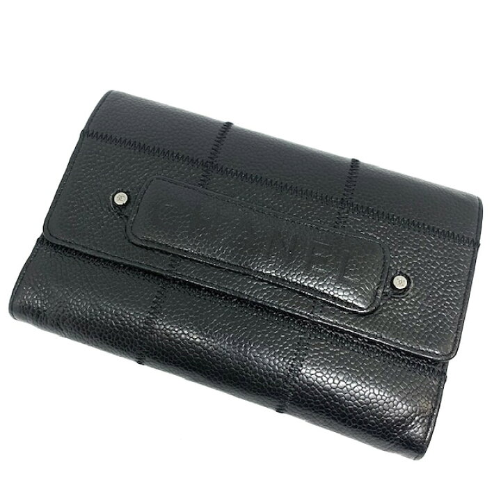 楽天市場】【中古】CHANEL シャネル キャビアスキン 折り財布 