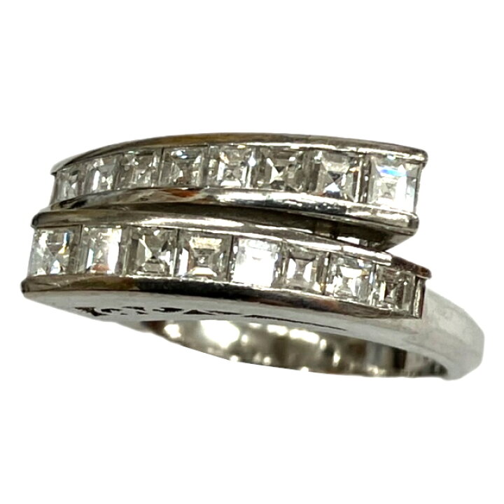 楽天市場】【中古】Pt900 リング スクエア ダイヤ 0.71ct 指輪 
