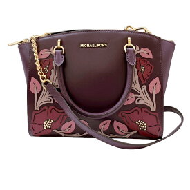【中古】MICHAEL KORS マイケルコース 2WAYバッグ 35F8GE0S3T パープル系 花柄 レザー ハンドバッグ ショルダーバッグ レディース【ブランドギャラリー駒川店】