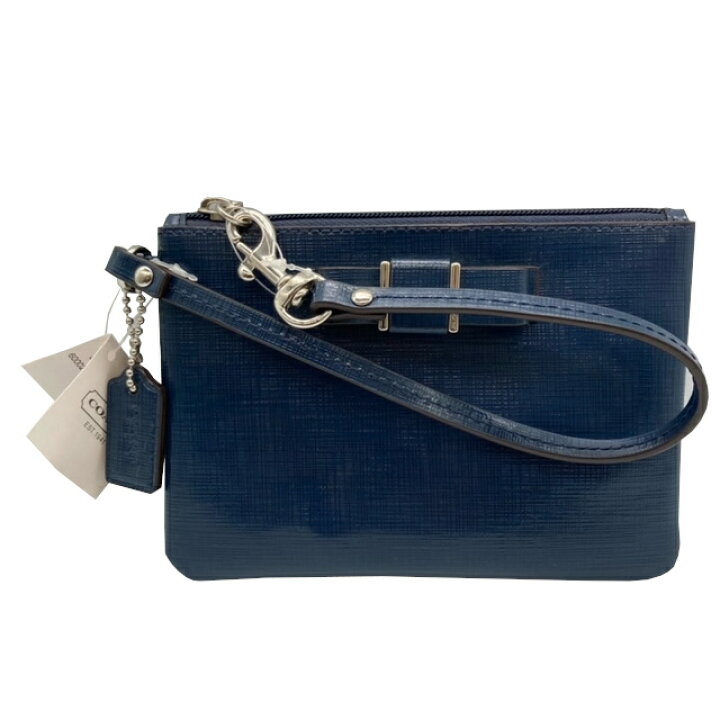 楽天市場】【中古】COACH コーチ ポーチ レザー ブルー ミニポーチ 