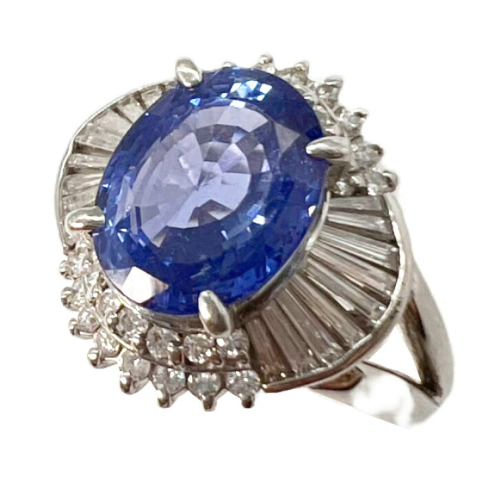 楽天市場】【中古】Pt850リング ブルーサファイア 4.00ct ダイヤ 0.64  
