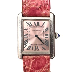 【中古】Cartier カルティエ タンクソロ SM W5200000 ピンク レディース 時計 レザー 【ブランドギャラリー千林店】