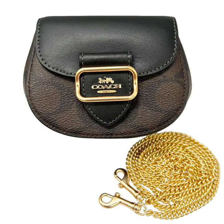 COACH チェーンショルダーバッグ シグネチャー レザー ブラウン CK439  