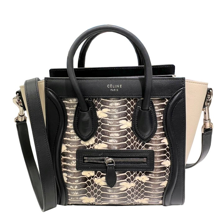 楽天市場】【中古】セリーヌ CELINE ラゲージ ナノショッパー パイソン 