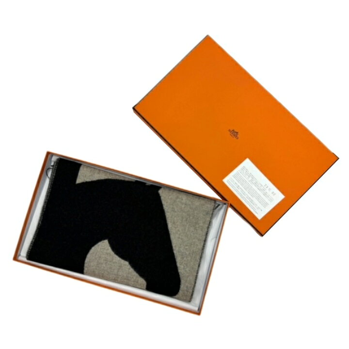楽天市場】【新品】HERMES エルメス マフラー ラブストーリー 黒  